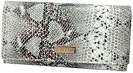 Portfele - Portfel Damski Skórzany Lakierowany PATRIZIA Długi Max Z Klamrą SN-100 SZARO-POMARAŃCZOWY RFID 18,5 x 9 x 3 [cm] - miniaturka - grafika 1