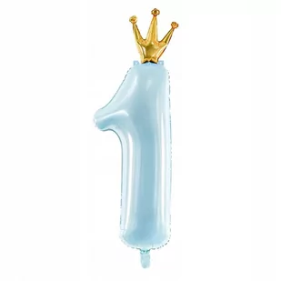 Balon cyfra 1 na roczek chłopca błękitny 90cm - Balony i akcesoria - miniaturka - grafika 1