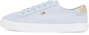 TOMMY HILFIGER Damskie VULC CANVAS LACE UP SNEAKER Low Top, NIEBIESKI (Breezy Blue), 7 UK, Niebieski Breezy Blue, 41 EU - Koszulki i topy damskie - miniaturka - grafika 1