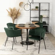 Krzesła - Krzesło Tapicerowane do Salonu INNES 2 Zielone Welurowe Nowoczesne Loft - miniaturka - grafika 1