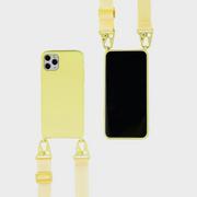 Etui i futerały do telefonów - D-Pro Crossbody Silicone Case XL Strap etui z paskiem do iPhone XS Max (Yellow) - miniaturka - grafika 1