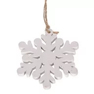Ozdoby bożonarodzeniowe - Drewniana ozdoba świąteczna Snowflake, biały, 8 szt. - miniaturka - grafika 1