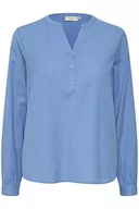Bluzki damskie - KAFFE Damska bluzka z długim rękawem Regular fit KAmajse Bluzka, Regatta, 38 - miniaturka - grafika 1