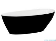 Wanny z hydromasażem - Besco Goya 170x72cm wanna wolnostojąca biało-czarna MATOWA + syfon klik-klak czarny czyszczony od góry #WMMC-170GKB | Darmowa dostawa - miniaturka - grafika 1