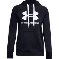 Bluzy sportowe damskie - Bluza damska Under Armour Rival Fleece Logo Hoodie głęboka czerń - miniaturka - grafika 1