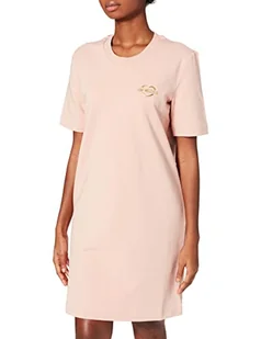 Love Moschino Damska koszulka o regularnym kroju, szczotkowana, rozciągliwa, bawełniana, polarowa, ró?owy (powder pink), 38 - Koszulki i topy damskie - miniaturka - grafika 1