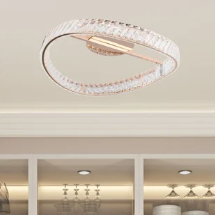Kryształowa, złota lampa sufitowa LED MX3317-1-3GT z serii GANO - Lampy sufitowe - miniaturka - grafika 5