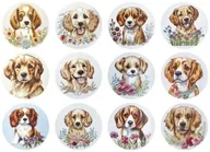 Szkolne artykuły papiernicze - Naklejki papierowe na taśmie Psy 500szt - miniaturka - grafika 1