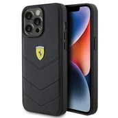 Etui i futerały do telefonów - Ferrari FEHCP15XRDUK iPhone 15 Pro Max 6.7" czarny/black hardcase Quilted Metal Logo - miniaturka - grafika 1