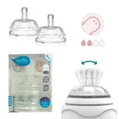 Smoczki do butelek - Nuvita Zestaw smoczków 2 m+ o średnim przepływie + zaworek 2 szt. - miniaturka - grafika 1