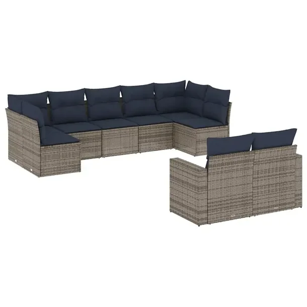 Zestaw mebli ogrodowych modułowych szary rattan PE 62 x 62 x 69 cm