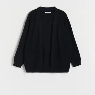 Bluzy dla dziewczynek - Gładki kardigan z wiskozą - Czarny - grafika 1