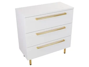 Szafka Stojąca Z Blatem ATH 80 cm - Biały Mat - Uchwyty Złote Polerowane - Szafki łazienkowe - miniaturka - grafika 1