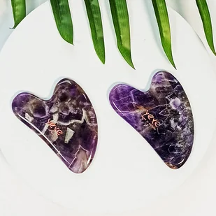Kamień Gua Sha do masaży i relaksu – fioletowy ametyst Yeye - Masażery - miniaturka - grafika 1
