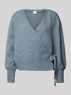Swetry damskie - Sweter z dzianiny z wiązanym detalem model ‘HOLENE’ - miniaturka - grafika 1