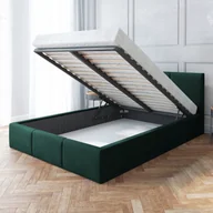 Łóżka - Łóżko tapicerowane 140x200 stelaż metalowy materac Amber - miniaturka - grafika 1