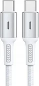 Kable - Kabel USB-C - USB-C Korgy CCW12 60W 1.2m Biały Nylon Szybkie ładowanie - miniaturka - grafika 1