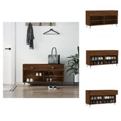Szafki na buty - vidaXL Ławka na buty dąb brązowy 102x35x55 cm materiał drewnopochodny - Stojaki i szafki na buty - miniaturka - grafika 1