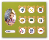 Ramki na zdjęcia - GALERIA dziecięca DZIECKA multirama metalowa AT-16 ZIELONA - miniaturka - grafika 1