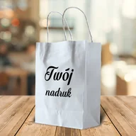 Torby i wózki na zakupy - Biała torba papierowa 24 x 32 x 10 cm z Twoim nadrukiem - miniaturka - grafika 1