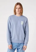 Bluzy męskie - WRANGLER GRAPHIC CREW STONE BLUE W6D8HAX4Q L - Wrangler - miniaturka - grafika 1