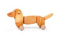 Zabawki zręcznościowe - Duży jamnik na kółkach - drewniany piesek-zabawka - miniaturka - grafika 1