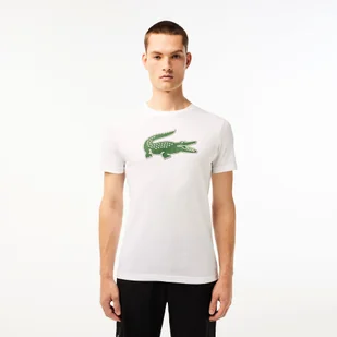 Koszulka męska Lacoste  Big Logo Core Performance T-Shirt White/Green M - Koszulki sportowe męskie - miniaturka - grafika 1