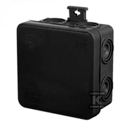 Puszki elektryczne i akcesoria - E7 Puszka N/T 75x75x39, 7 membran, czarny, IP55 - miniaturka - grafika 1