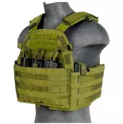 Odzież taktyczna i umundurowanie - Kamizelka taktyczna Lancer Tactical Veste Plate Carrier 1000D - Oliwkowa - miniaturka - grafika 1