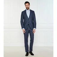 Garnitury - BOSS BLACK Lniany garnitur C-Huge-2Pcs-Peak-252 Slim Fit z dodatkiem wełny - miniaturka - grafika 1