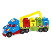 Samochody i pojazdy dla dzieci - Wader Magic Truck Basic śmieciarka recycling 36321 - miniaturka - grafika 1