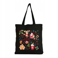 Torby i wózki na zakupy - Eko Torba na ramię Zakupy Shopper Torebka Bawełniana ŚWIĄTECZNA Mikołaj #21 - miniaturka - grafika 1