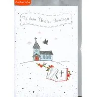 Pamiątka Chrztu Świętego - Passion cards Pamiątka W dniu Chrztu Świętego Kartka Niebieska PR-049 - miniaturka - grafika 1