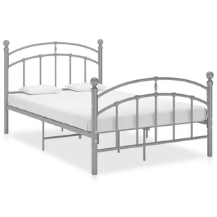 vidaXL Lumarko Rama łóżka, szara, metalowa, 120 x 200 cm 324975 - Łóżka - miniaturka - grafika 1