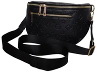 Nerki - Nerka Damska Na Ramię, Czarna Torebka Damska, Saszetka Na Szerokim Pasku - miniaturka - grafika 1