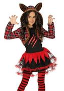 Stroje karnawałowe - Fiesta Guirca szkocka dziewczynka z wilkiem dla dzieci wilk reklamowy Halloween kostium wilk - miniaturka - grafika 1