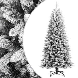 vidaXL Sztuczna choinka pokryta śniegiem, 150 cm, PVC i PE - Choinki - miniaturka - grafika 1