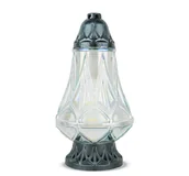 Lampiony i znicze - Znicz Artystyczny Lampion 35cm Srebrny DP741 z Wkładem Wymiennym - miniaturka - grafika 1