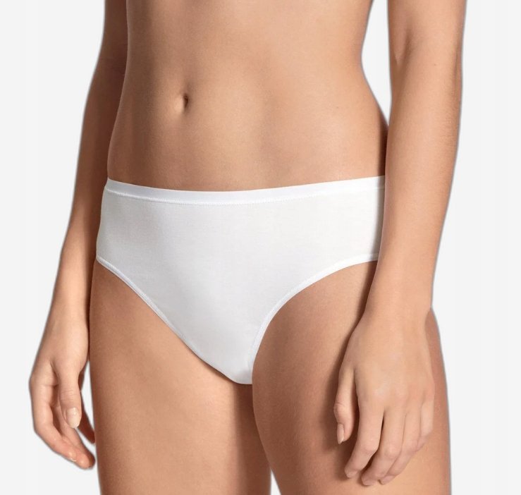 Calida Damskie Białe Majtki Figi Gładkie 2 Szt Xs Jsf