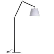 Lampy stojące - Podłogowa lampa abażurowa Zyta do salonu czarna biała - miniaturka - grafika 1