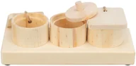 Akcesoria dla gryzoni - TRIXIE Snack cups zabawka edukacyjna, dla szczurów/królików drewno 15 x 4,5 x 6 cm - miniaturka - grafika 1