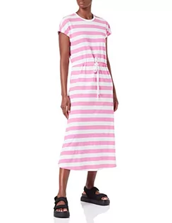 Sukienki - ONLY Sukienka damska Onlmay S/S Midi Stripe Dress JRS, Super Pink/Stripes:cloud Dancer (Kia), L - grafika 1