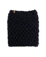 Apaszki i szaliki męskie - Czarny duży komin z grubej wełny peruwiańskiej - miniaturka - grafika 1