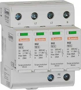 Lovato Electric Ogranicznik przepięć, 4 pola bez zestyku sygnalizacyjnego, typ 2 - Piorunochrony - miniaturka - grafika 1