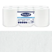 Ręczniki papierowe - Ręcznik papierowy bezpyłowy 300m długi bez kleju bez smug biały 1 warstwa w roli biały Bulkysoft Classic 6 rolek - miniaturka - grafika 1