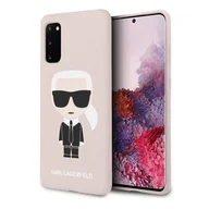 Etui i futerały do telefonów - Karl Lagerfeld Fullbody Silicone Iconic - Etui Samsung Galaxy S20 Light Pink - miniaturka - grafika 1