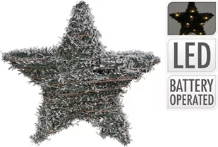 Gwiazda świąteczna 20 LED dekoracja 30 cm zielona ze sztucznym śniegiem na baterie - Ozdoby bożonarodzeniowe - miniaturka - grafika 1
