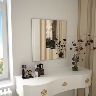 vidaXL Lustro ścienne, 60 x 60 cm, kwadratowe, szklane - Lustra - miniaturka - grafika 1