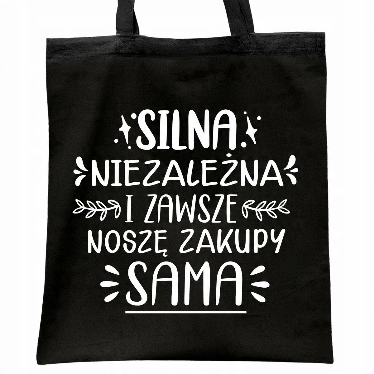 Torba bawełniana czarna na zakupy Dzień Kobiet Dla Kobiety Prezent