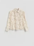 Koszule damskie - Reserved - Koszula z wiskozą - beżowy - miniaturka - grafika 1